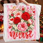 Valentine nurse PNG bundle with floral roses cupid and peonies four versions - image 4