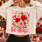 Valentine floral PNG bundle with four designs: Happy Valentine, Be Mine, Cupid, XOXO - image 3