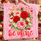Valentine floral PNG bundle with four designs: Happy Valentine, Be Mine, Cupid, XOXO - image 2