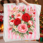Vintage Valentine floral PNG with roses, peonies, cupid and butterflies