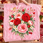 Vintage Valentine floral PNG with roses, peonies, cupid and butterflies - image 9