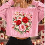 Vintage Valentine floral PNG with roses, peonies, cupid and butterflies - image 2
