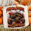 Pumpkin Crusher monster truck Halloween PNG retro design for boys shirts