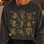 Coquette skeleton Halloween PNG bundle with bows hearts in four color versions - image 2
