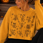 Coquette skeleton Halloween PNG bundle with bows hearts in four color versions - image 8