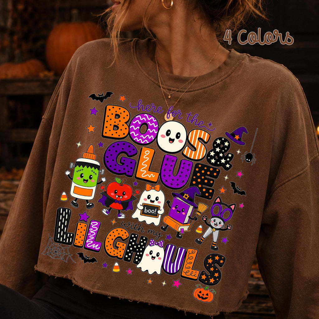 Halloween teacher PNG Here for the Boos and Glue classroom ghost design - image 6