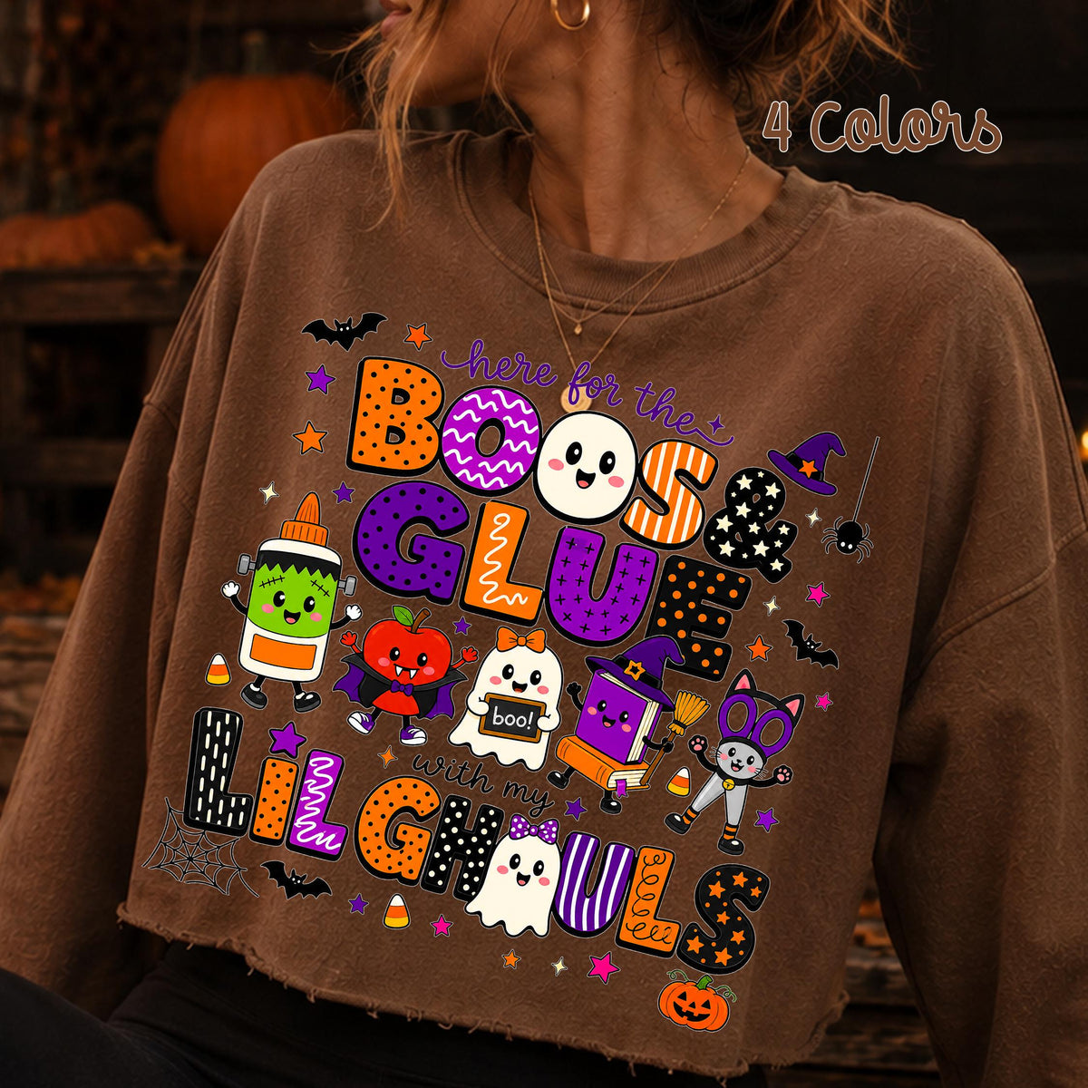 Halloween teacher PNG Here for the Boos and Glue classroom ghost design - image 6