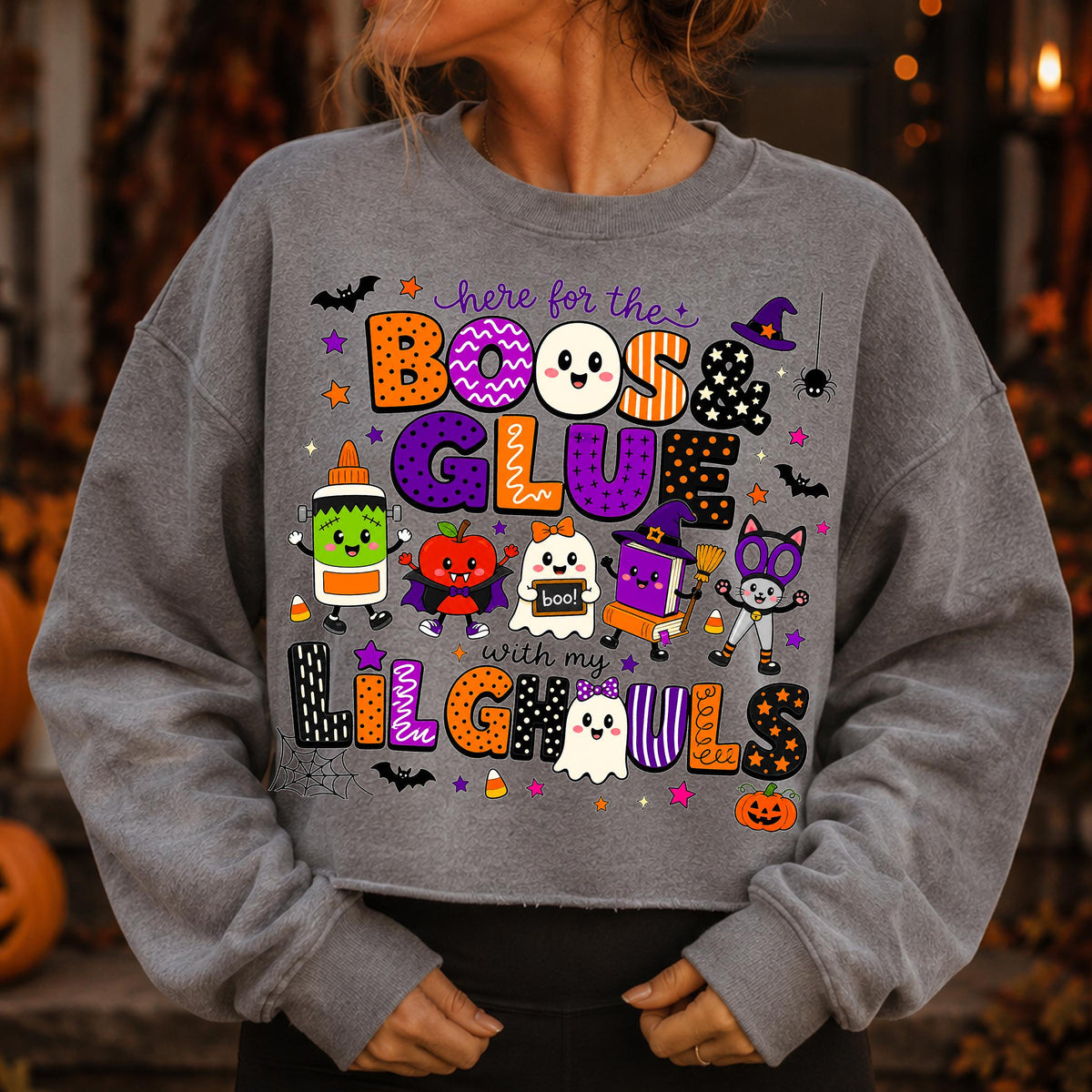 Halloween teacher PNG Here for the Boos and Glue classroom ghost design - image 8