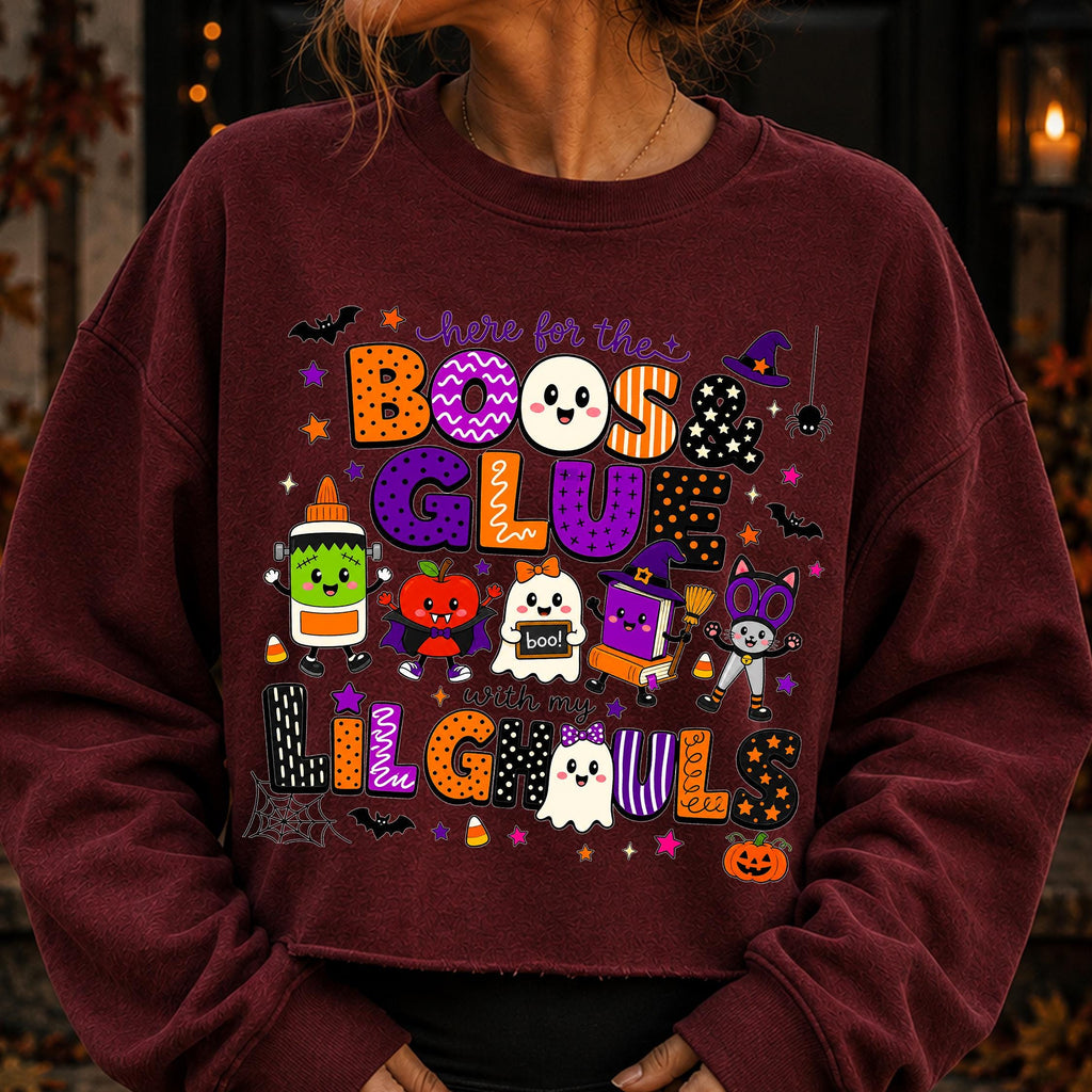 Halloween teacher PNG Here for the Boos and Glue classroom ghost design - image 10