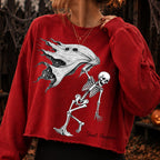 Sheet Happens gothic skeleton Halloween PNG vintage black and white design - image 8