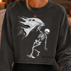 Sheet Happens gothic skeleton Halloween PNG vintage black and white design - image 5