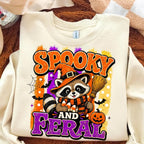 Spooky and Feral raccoon witch Halloween design PNG design - image 3