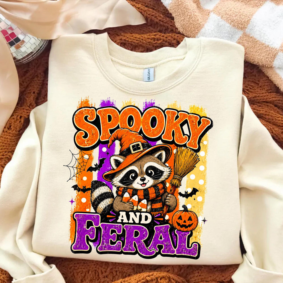 Spooky and Feral raccoon witch Halloween design PNG design - image 9