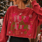 Retro Merry Christmas doodle PNG with groovy lettering and coquette bow - image 4
