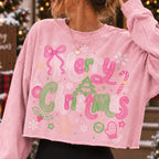 Retro Merry Christmas doodle PNG with groovy lettering and coquette bow - image 8