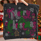 Retro Merry Christmas doodle PNG with groovy lettering and coquette bow - image 9