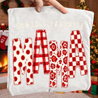 Santa's Favorite Mama Christmas PNG with polka dot gingham floral lettering - image 7
