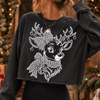 Coquette Christmas reindeer PNG with leopard print bows and ornaments - image 8