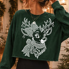 Coquette Christmas reindeer PNG with leopard print bows and ornaments - image 9