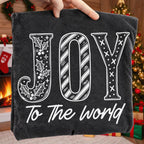 Joy to the World Christian Christmas PNG with holly and stripes in white line art - image 8