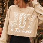 Joy to the World Christian Christmas PNG with holly and stripes in white line art - image 9