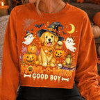 Howl-O-Ween golden retriever in witch hat Halloween PNG for dog lovers - image 3