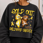 Gold Out childhood cancer awareness football bow PNG design - image 6