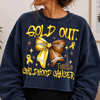Gold Out childhood cancer awareness football bow PNG design - image 10
