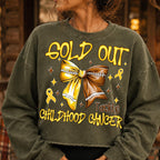 Gold Out childhood cancer awareness football bow PNG design - image 2