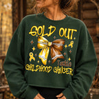 Gold Out childhood cancer awareness football bow PNG design - image 3
