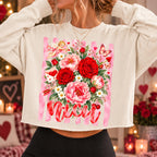 Valentine nurse PNG bundle with floral roses cupid and peonies four versions - image 7