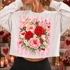 Vintage Valentine floral PNG with roses, peonies, cupid and butterflies - image 3