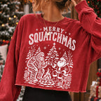 Merry Squatchmas Bigfoot and Santa campfire Christmas PNG design