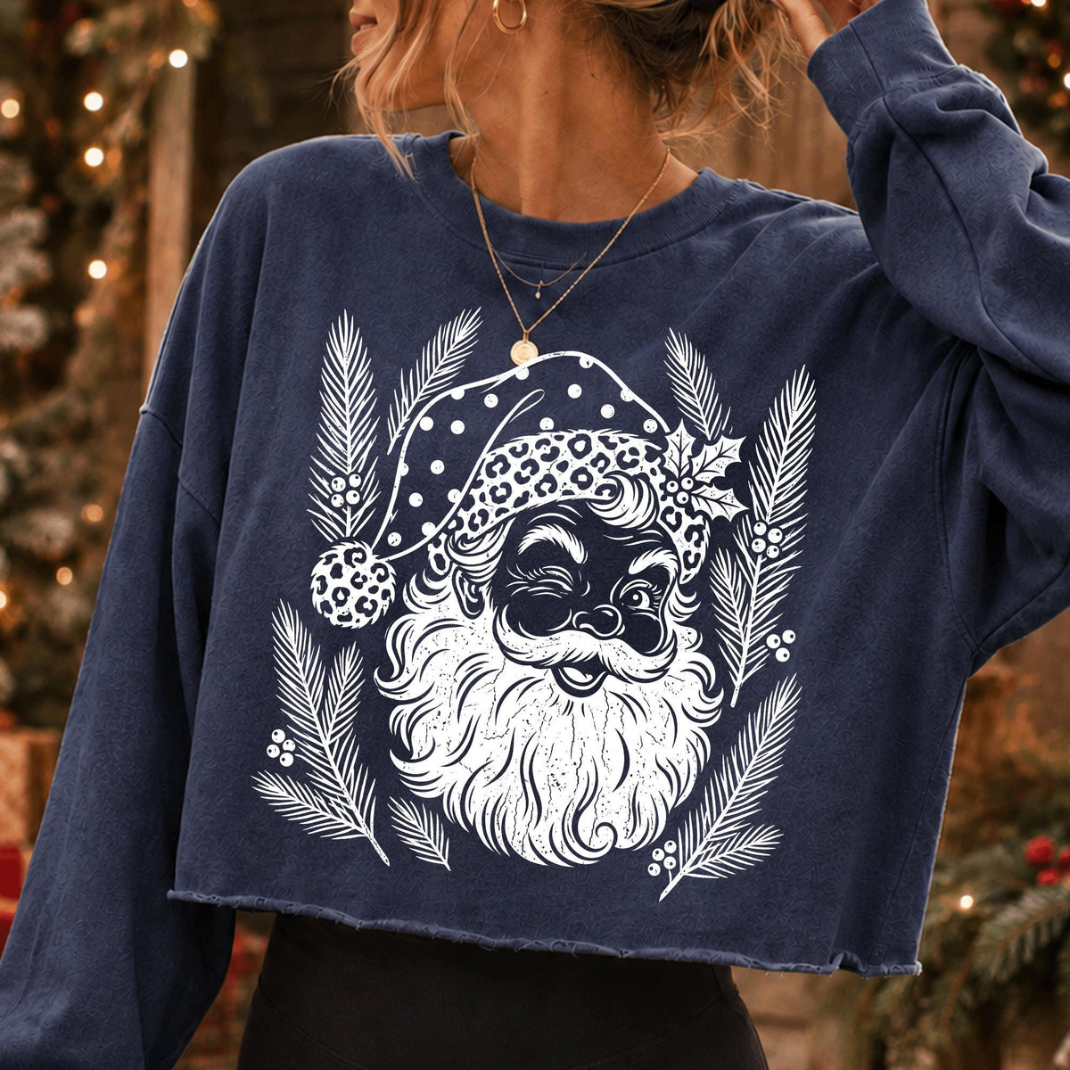 vintage leopard Santa retro Christmas shirt PNG design - image 4