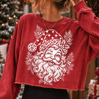 leopard print Santa face retro Christmas PNG design - image 4