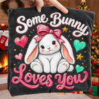 Some Bunny Loves You Valentine PNG with pink bow rabbit for sublimation - image 10