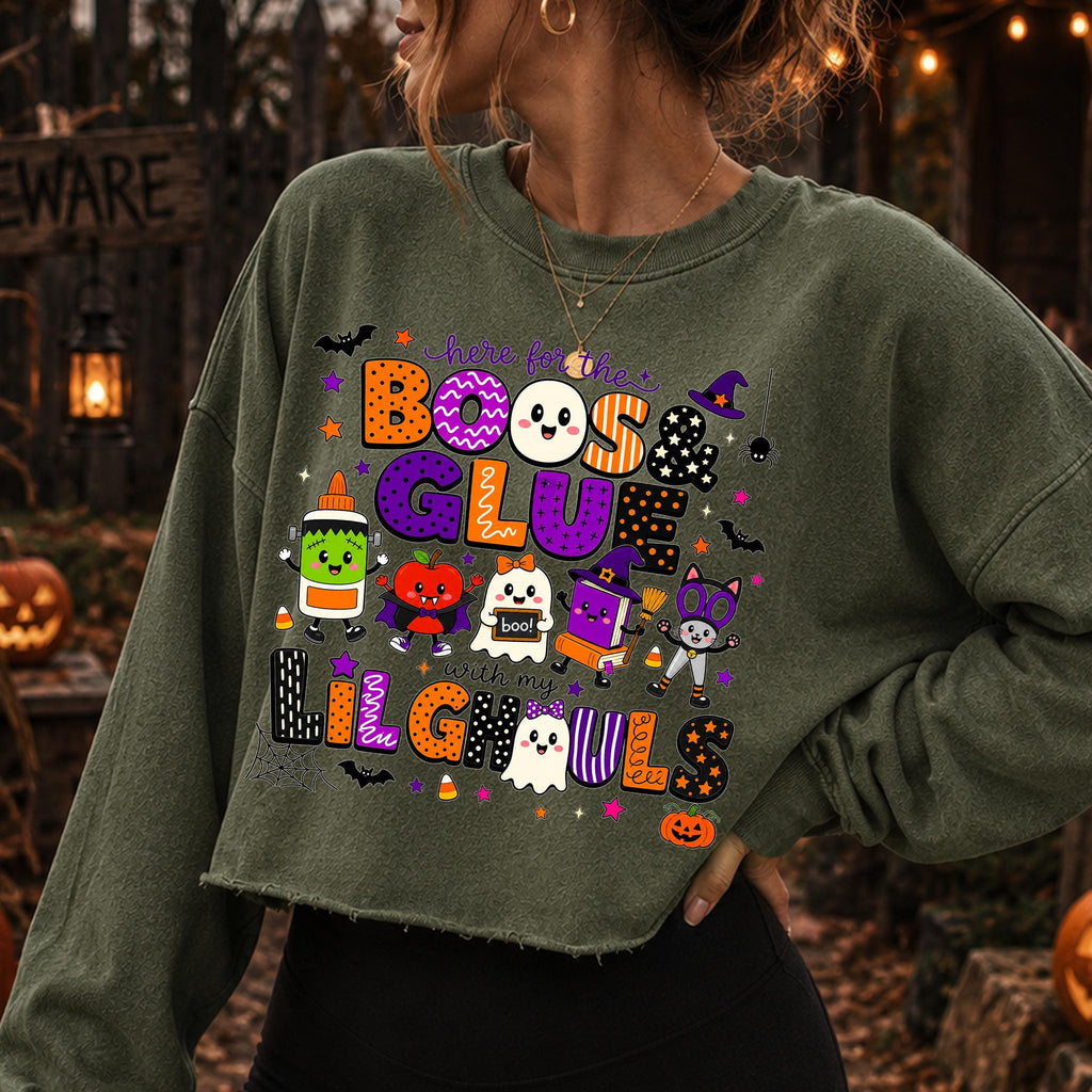 Halloween teacher PNG Here for the Boos and Glue classroom ghost design - image 7