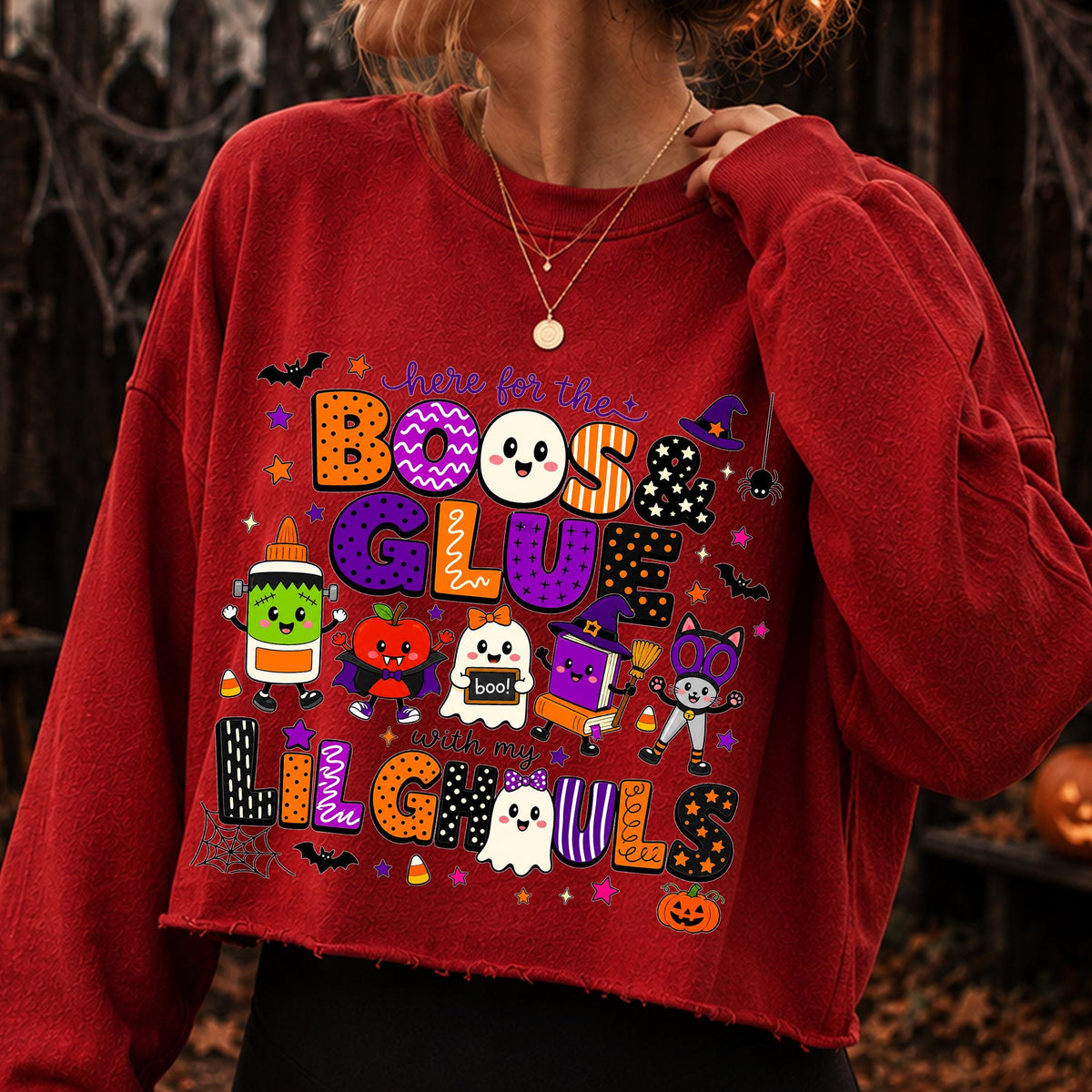 Halloween teacher PNG Here for the Boos and Glue classroom ghost design - image 9