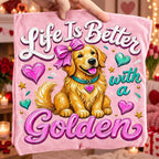 Golden retriever Valentine PNG with pink bow and hearts for sublimation and DTF - image 9