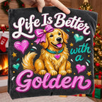 Golden retriever Valentine PNG with pink bow and hearts for sublimation and DTF - image 10