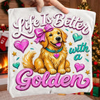 Golden retriever Valentine PNG with pink bow and hearts for sublimation and DTF - image 8