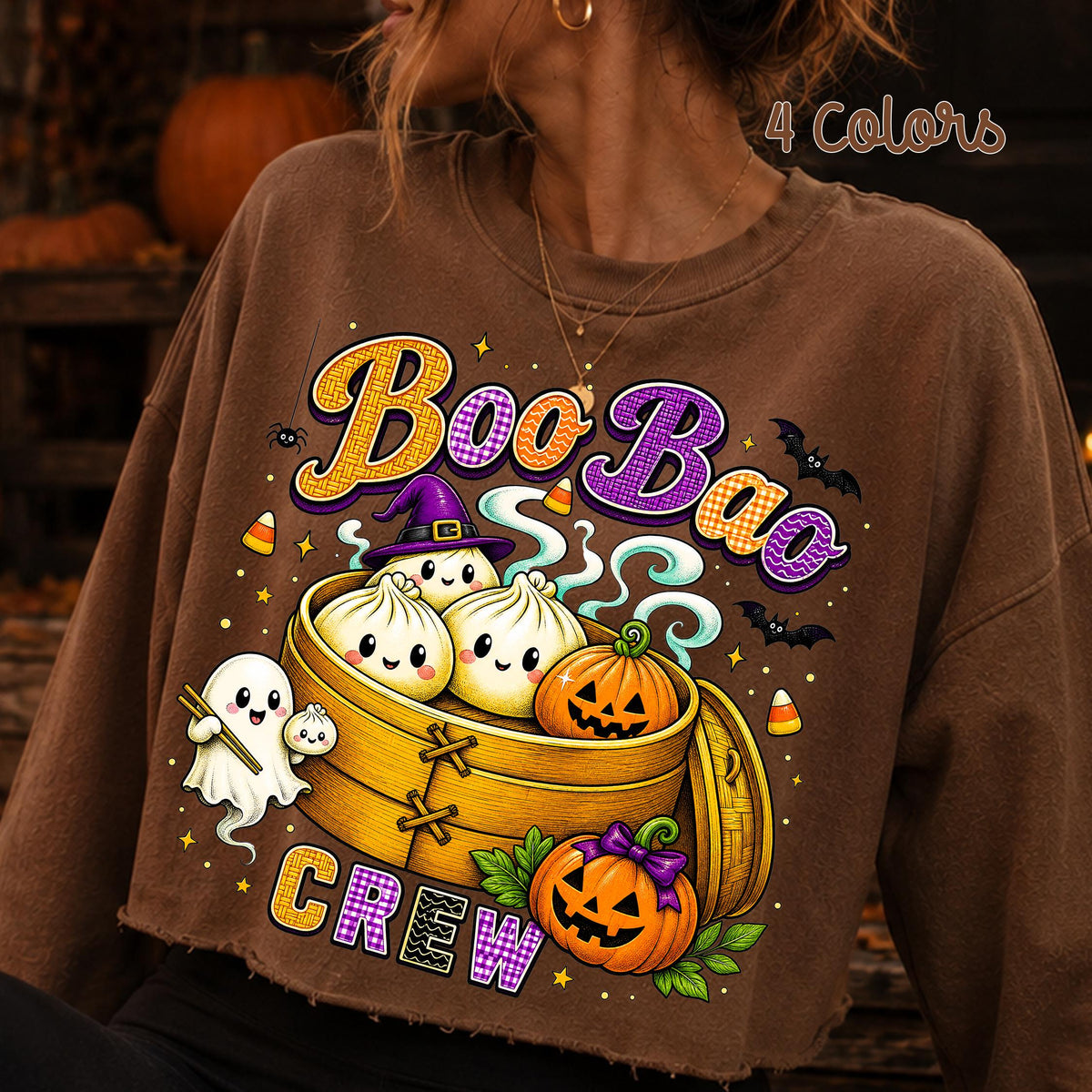 Boo Bao Crew kawaii dumpling ghosts Halloween PNG with bamboo steamer - image 5
