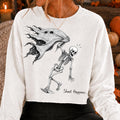 Sheet Happens gothic skeleton Halloween PNG vintage black and white design