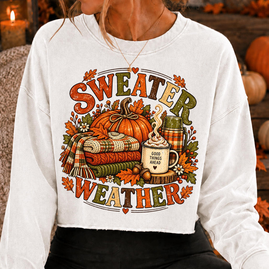 Sweater Weather pumpkin fall autumn PNG design - image 3