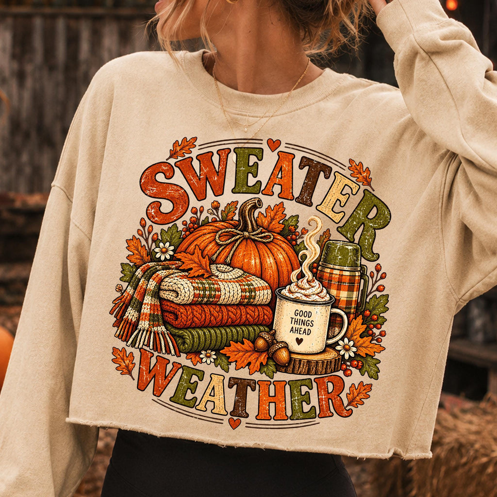 Sweater Weather pumpkin fall autumn PNG design - image 4
