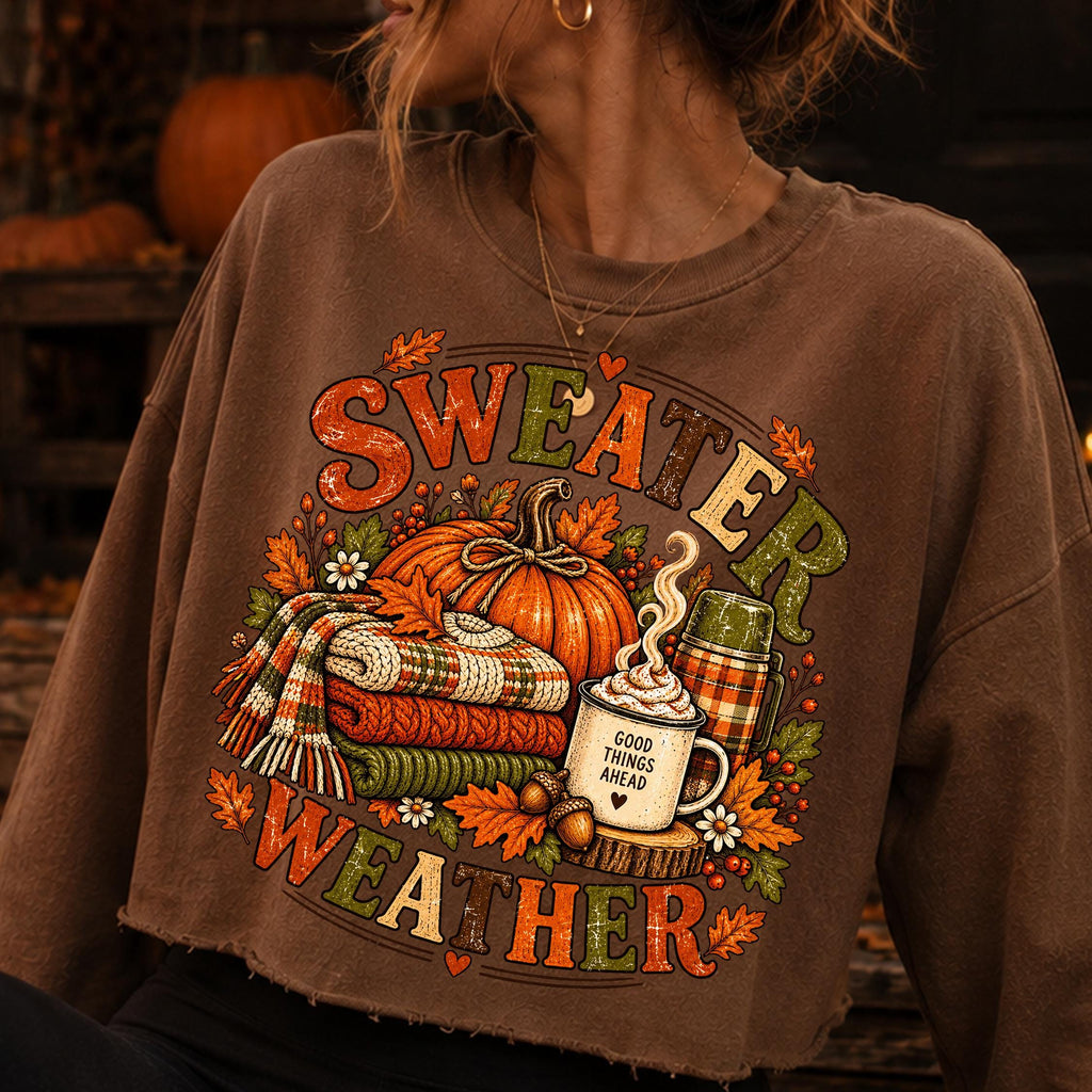 Sweater Weather pumpkin fall autumn PNG design - image 8