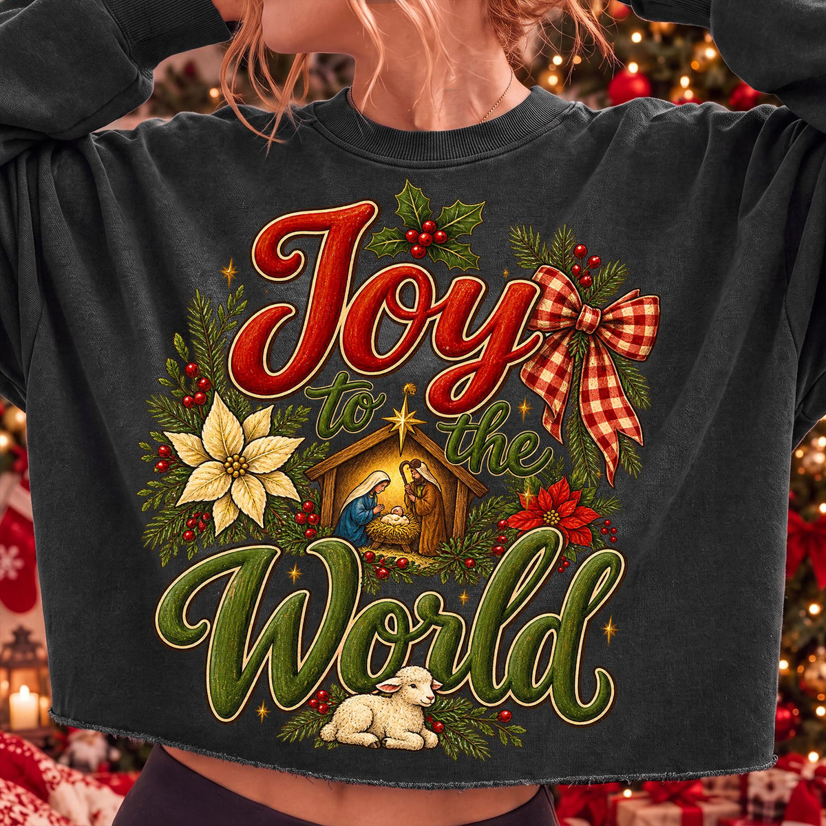 Joy to the World nativity scene Christian Christmas PNG design - image 2