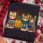 Christmas cats in festive sweaters PNG design - image 9