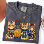 Christmas cats in festive sweaters PNG design - image 10