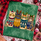 Christmas cats in festive sweaters PNG design - image 8